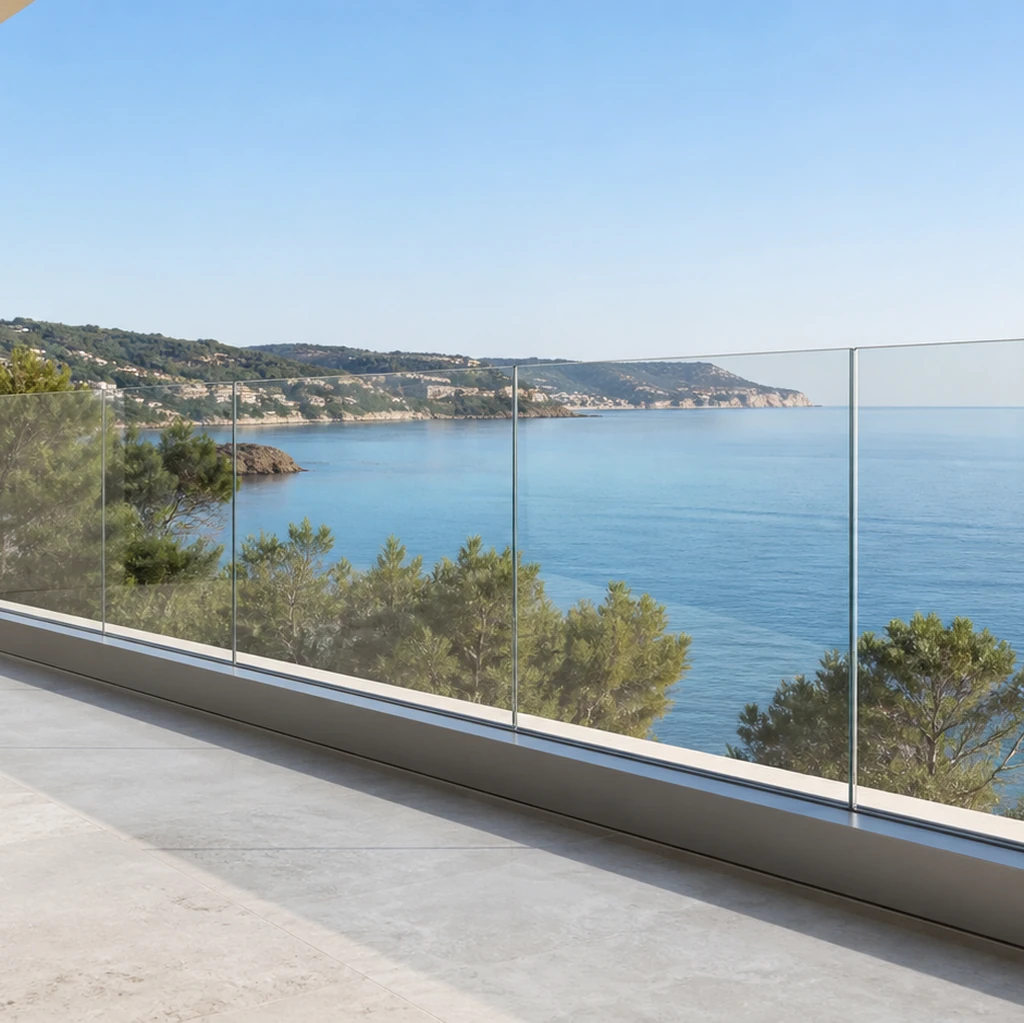 Seaview Resort Terrace Frameless Glass Railing