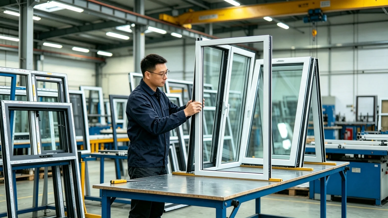 Aluminum awning window in-house factory quality inspection, finished units checked before delivery — Starveil Build