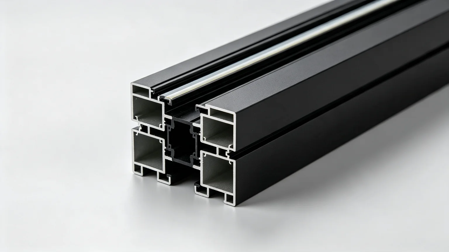 Aluminum awning window thermal break multi-chamber aluminum profile cross-section with PA66 strips — Starveil Build