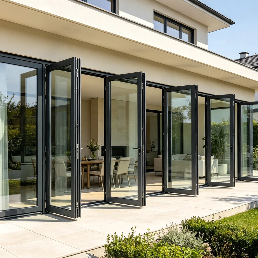 Aluminum bifold door Munich residence completed project, passive house — Starveil Build