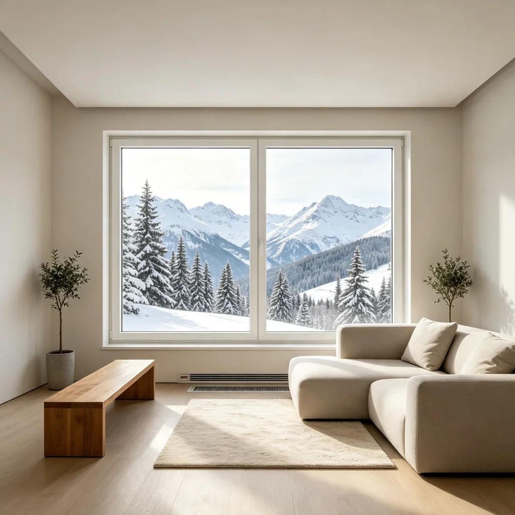 Passive house triple-glazed aluminum window Uw 0.8