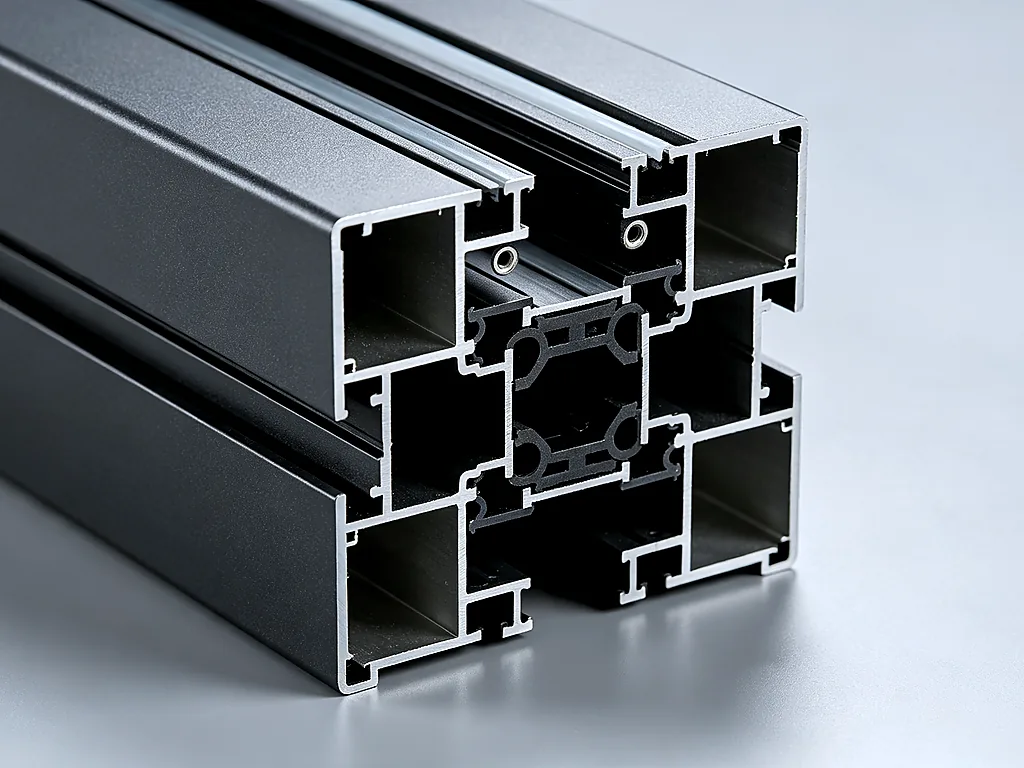 Thermal Break Acoustic Profile — PA66 GF25 insulated thermal break with enhanced acoustic chamber design, 34mm st...