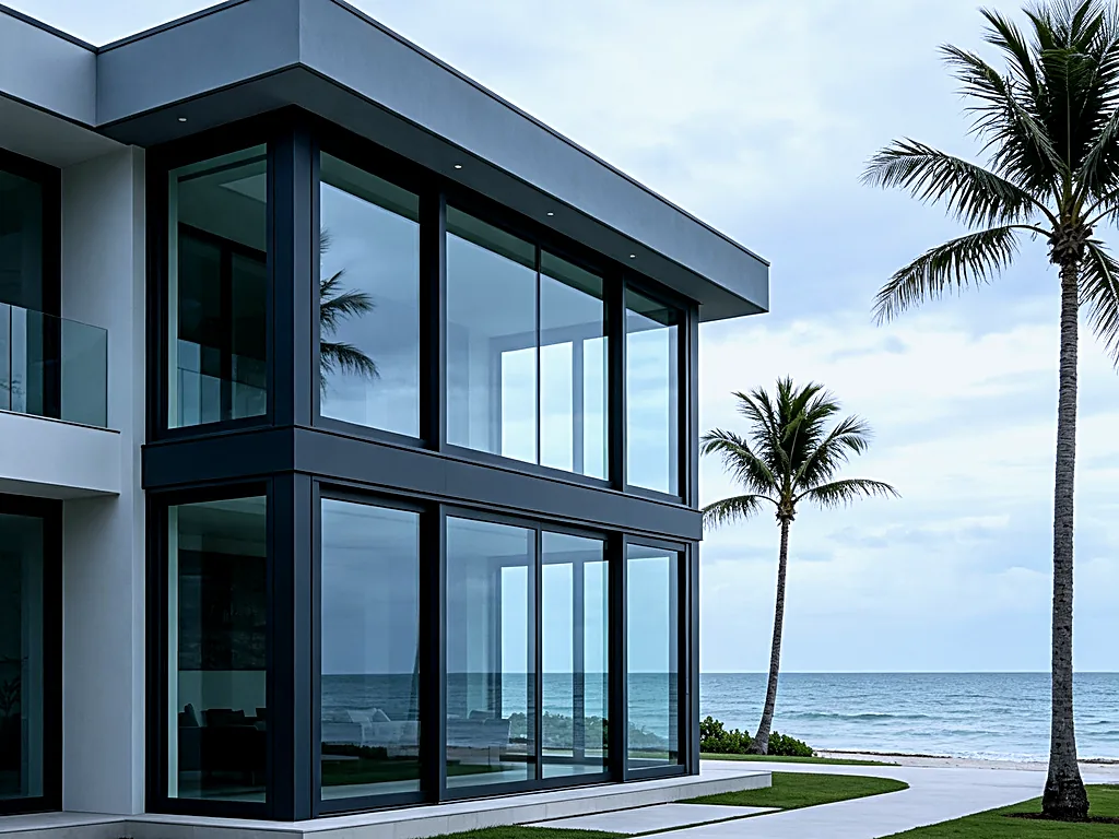 Coastal Villa Hurricane Installation — Complete DP50+ impact window facade on Florida beachfront villa — Starveil Build