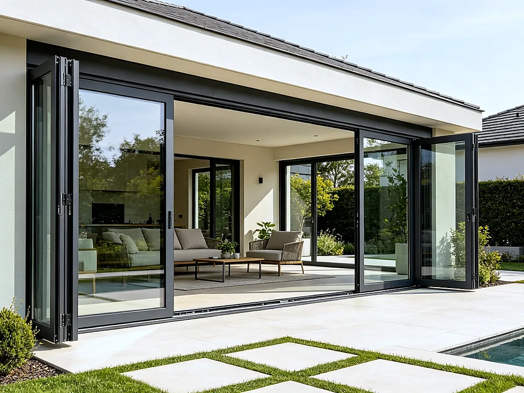 Completed Lift & Slide Project — Residential project with full aluminum lift & slide door installation, seamless ...
