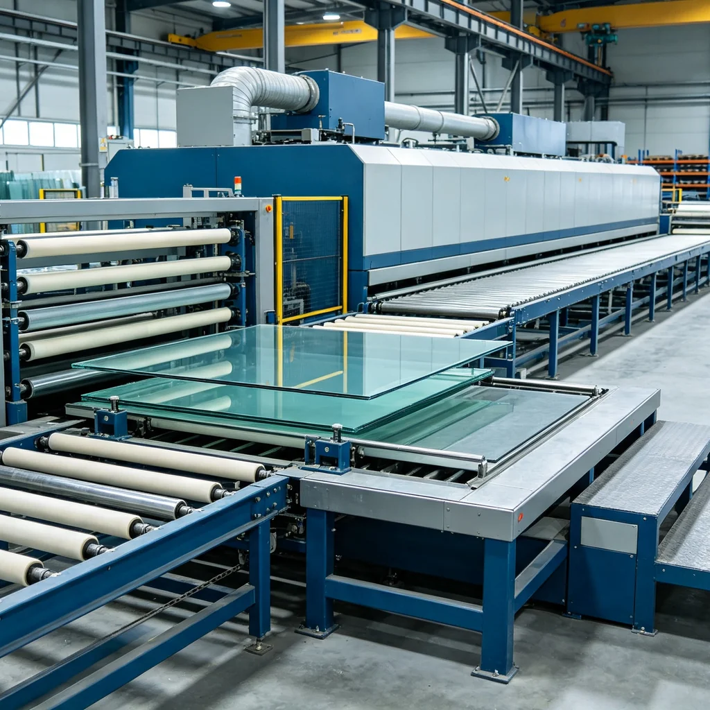 Glass tempering furnace for window and door insulated glass units