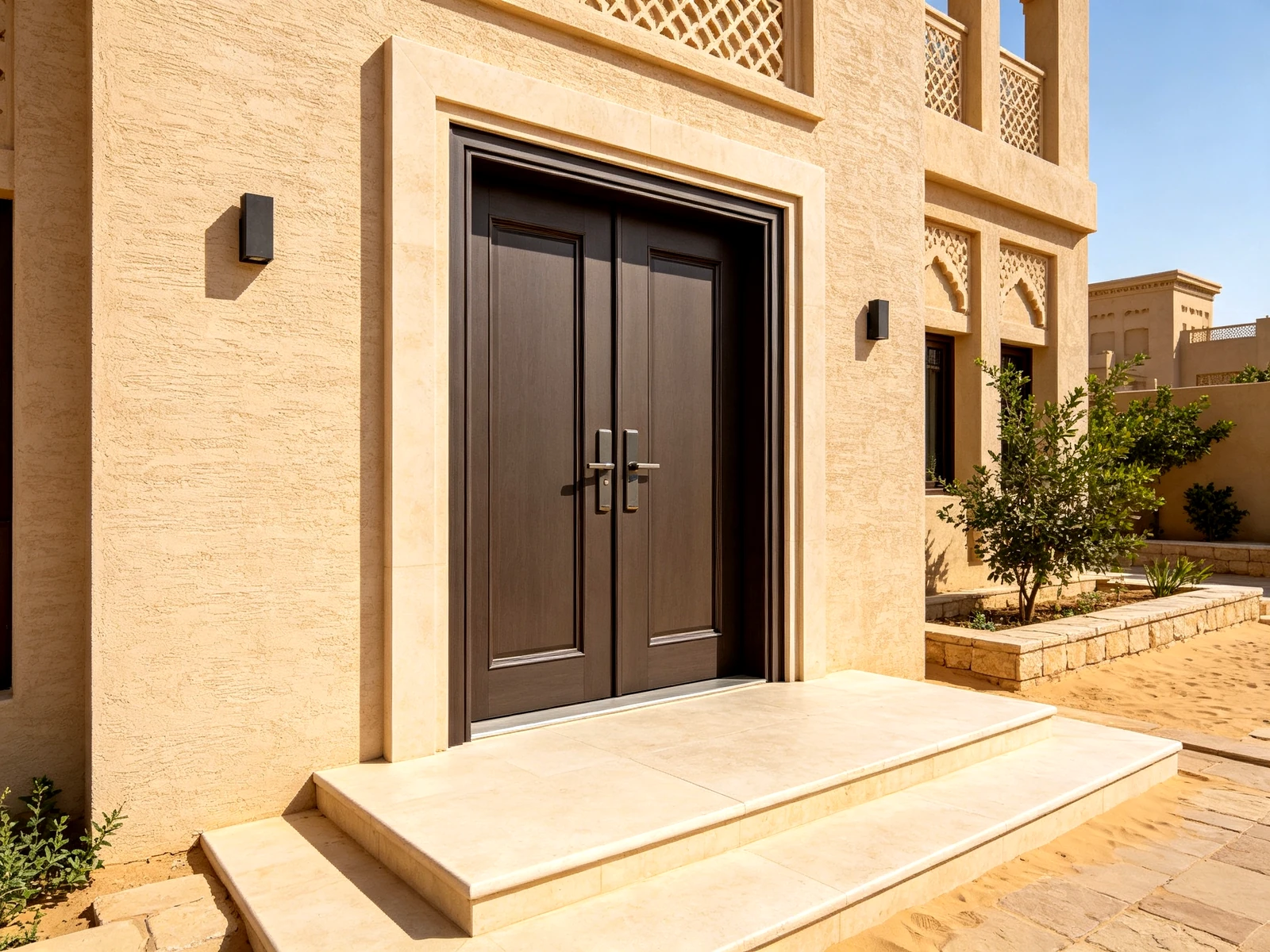 High-temperature tested aluminum door for desert climates