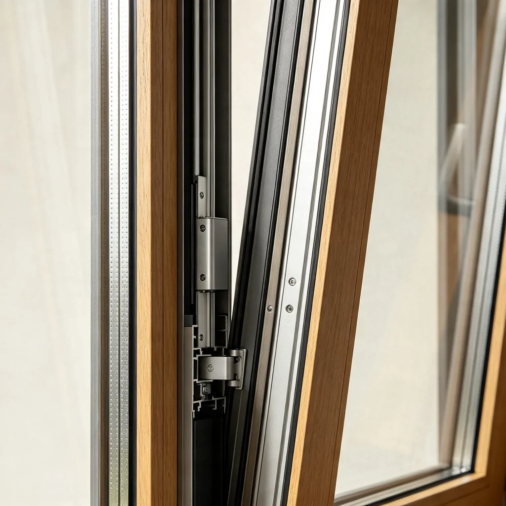 Concealed motor and drive system integrated inside an aluminum window and door profile