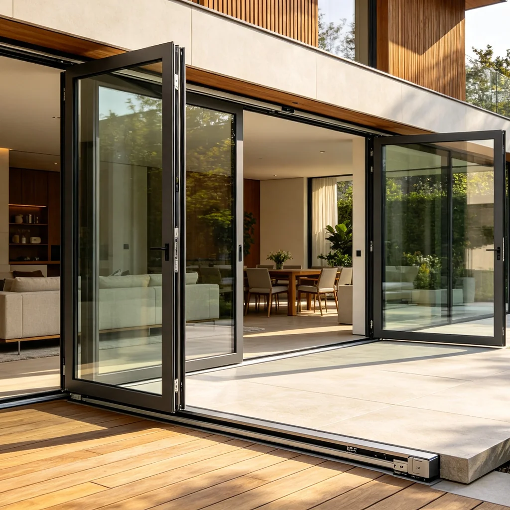 Motorized lift sliding door with automatic operation, large-opening aluminum glass door system — StarveilBuild