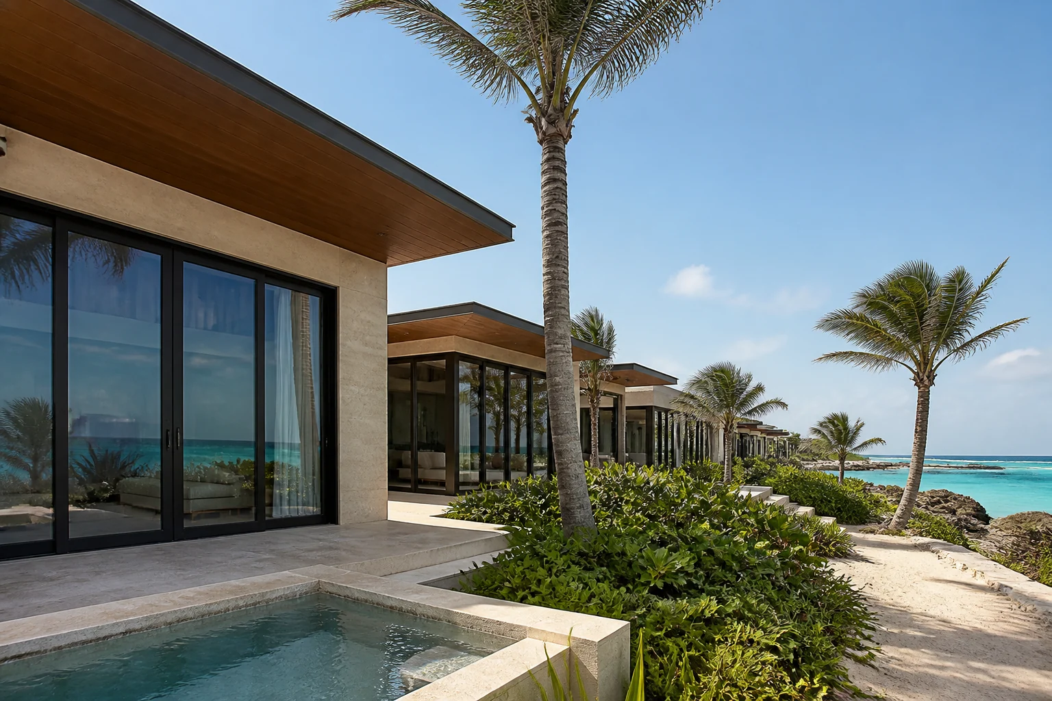 Caribbean resort aluminum sliding doors